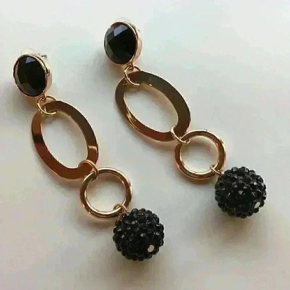 Nine West new Drop Earrings in Gold &Black - Picture 6 of 8